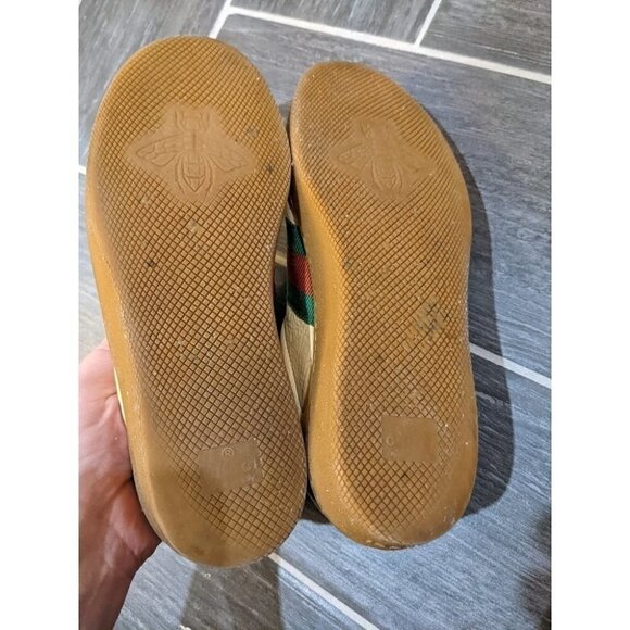 Gucci | Women's Yellow Leather Sneakers With Web G74 - Picture 16 of 16